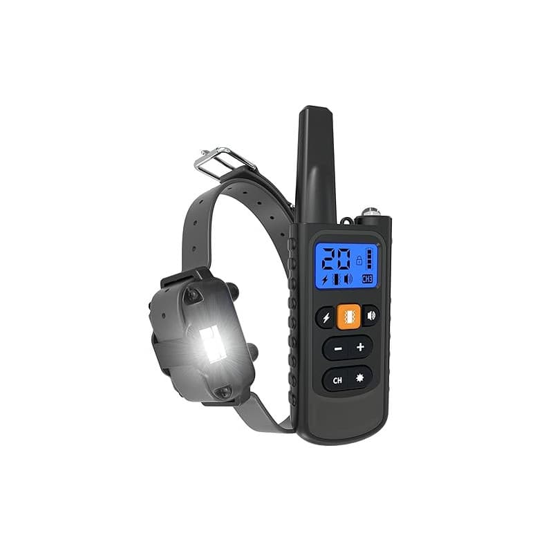 Meloive Collier de Dressage pour Chiens Rechargeable,Portée de 3000m,avec Mode Vibration,Son,Choc Statique et Lumière,IPX67 Rési