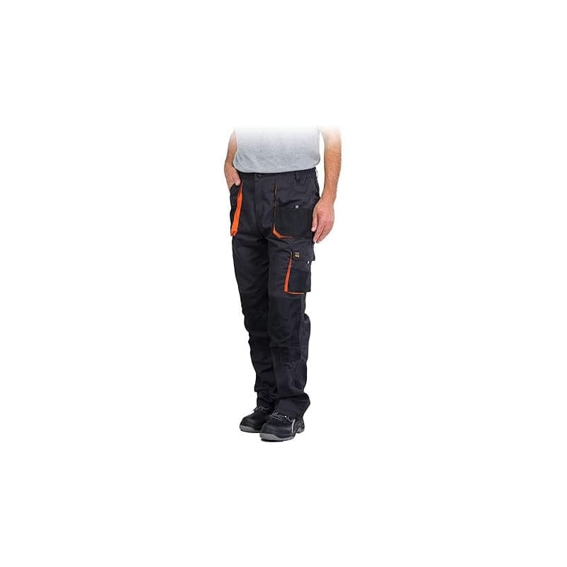 REIS FORECO-T BJS46 Pantalon de Travail pour Homme, Protecteur, Anti-Coupure, Cargo, 80% Polyester 20% Coton, Noir Gris Clair, T