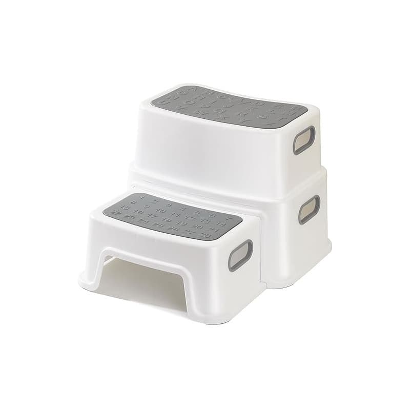 Marche Pied Enfant, metaheim Tabouret Robuste à 2 Niveaux pour la Salle de Bain, Lavabo et Toilette, Anti-basculement et Antidér