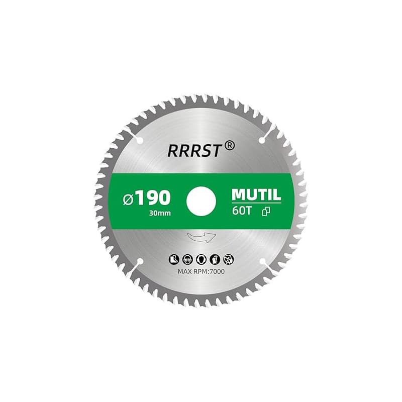RRRST Multi Matériau Lame de Scie Circulaire 190 x 30 mm, 60 dents - pour Aluminium, Cuivre, Métaux non ferreux, Bois, Stratifié