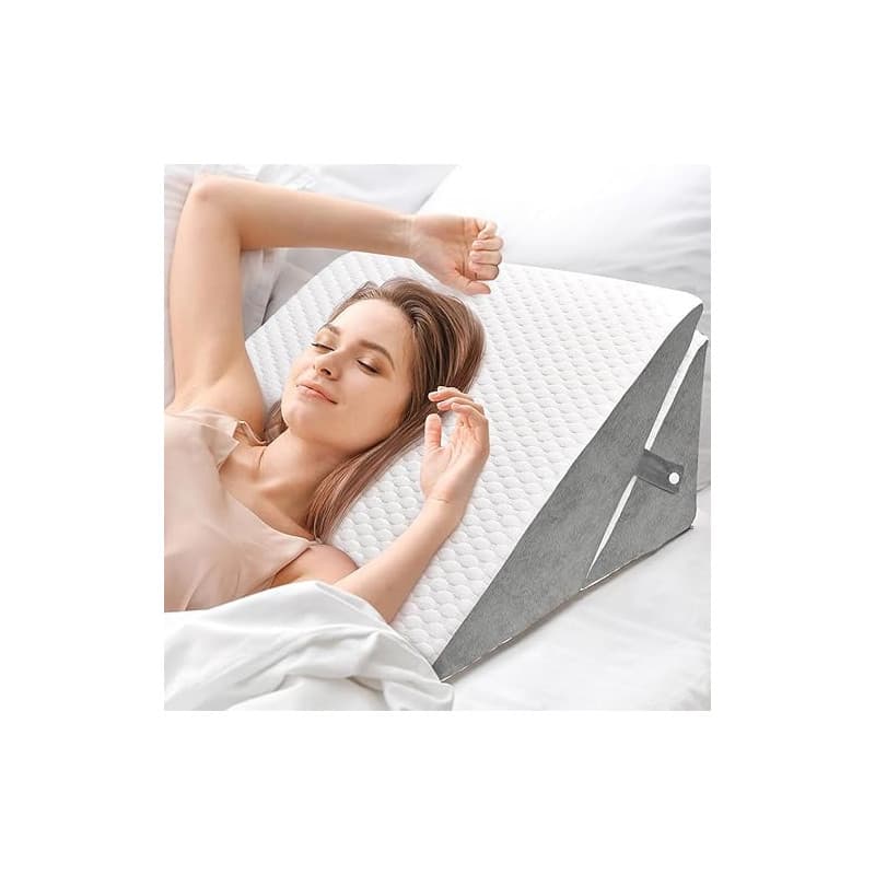 INFANZIA Coussin incliné pour lit, Coussin de Coin, Oreiller Triangle Pliable en mémoire de Forme pour l'apnée du Sommeil, Reflu
