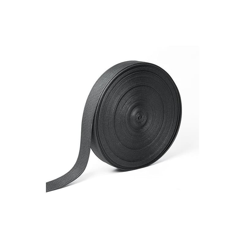 GTNCE Ruban Sangle en Polypropylène Noir 25 mm, 30 m Attache Cable Reutilisables Nylon, Ruban Ceinture en polypropylène, Ruban C