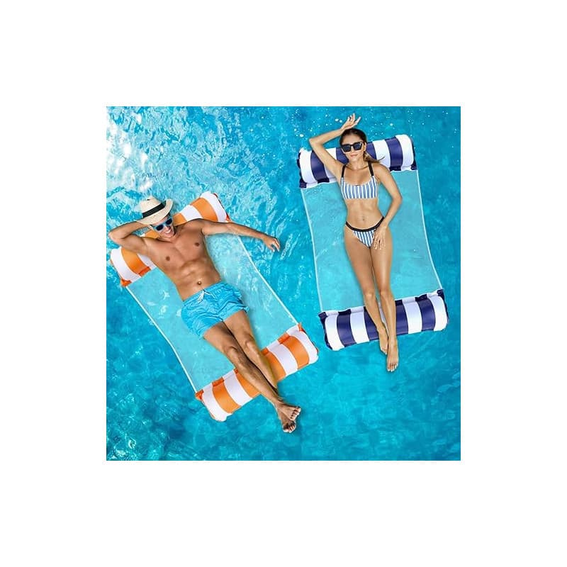 Arbolisse Bouee Piscine Adulte 2 Pièces, 4 in 1 XL Matelas Piscine Gonflable, Hamac Gonflable Piscine, Matelas Filet Piscine, Ha