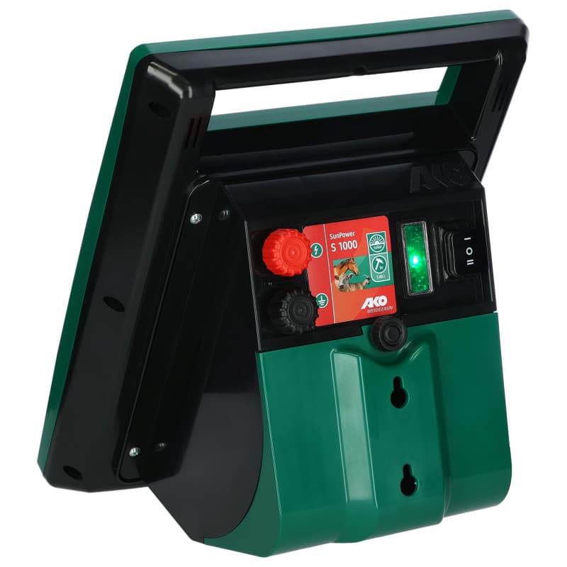 AKO Sun Power S 1000 Expert Appareil de clôture solaire 12 V Tension maximale 11 000 V Pour clôtures jusqu'à 10 km Fabriqué en A
