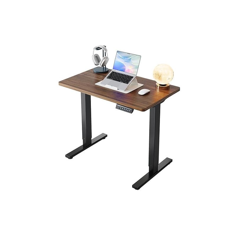 HUANUO 80 x 48cm Bureau Assis Debout Électrique, Réglable en Hauteur, 4 Positions Mémorisées, pour Travail à Domicile et Ordinat
