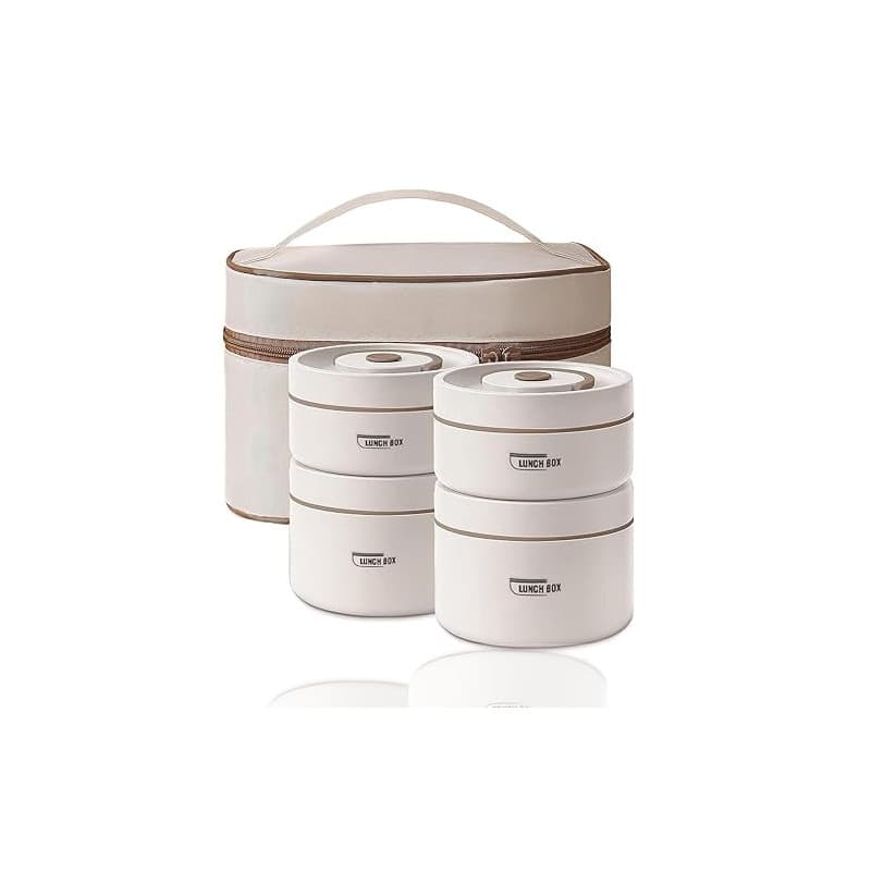Sightday Lot de 4 boîtes à déjeuner thermiques en acier inoxydable avec sac, récipient isotherme pour nourriture, anti-fuite pou