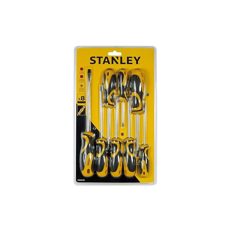 STANLEY, Ensemble Bi-Matériau 8 Tournevis, Jaune/Noir. STHT0-62148