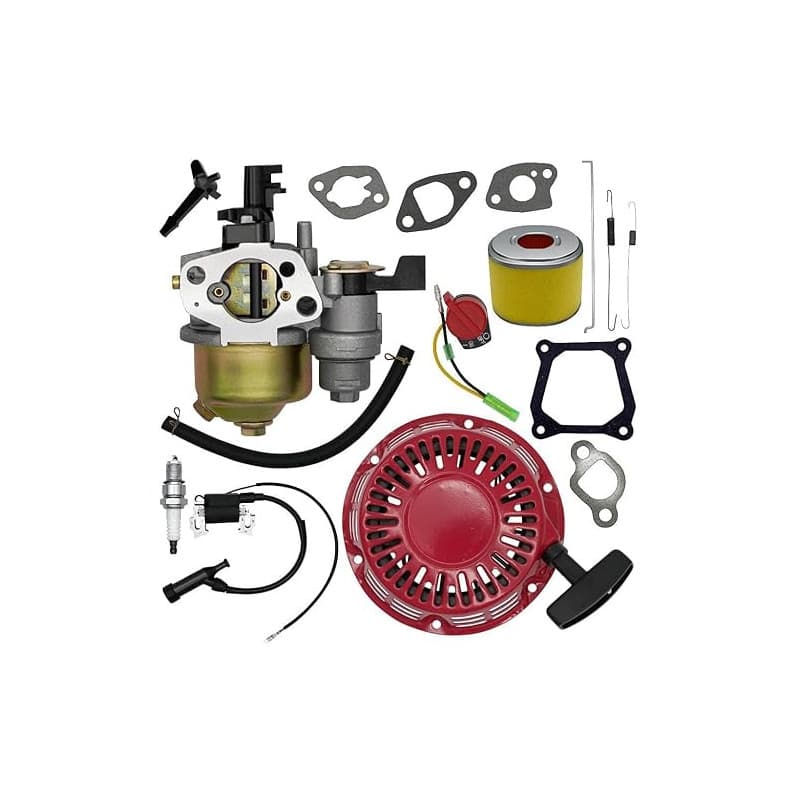Strongthium Kit Révision GX160 GX200 196cc 212cc pour Honda GX120 4HP 5.5HP 6.5HP avec Carburateur, Lanceur, Bobine, Filtre à Ai
