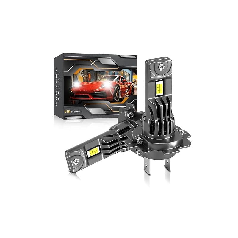 Kairiyard Ampoule H7 LED 26000LM, 100W 300% 6500K Lumière Blanche, 1:1 Halogène Mini Taille, 50000+ Heures De Vie, Plug and Play