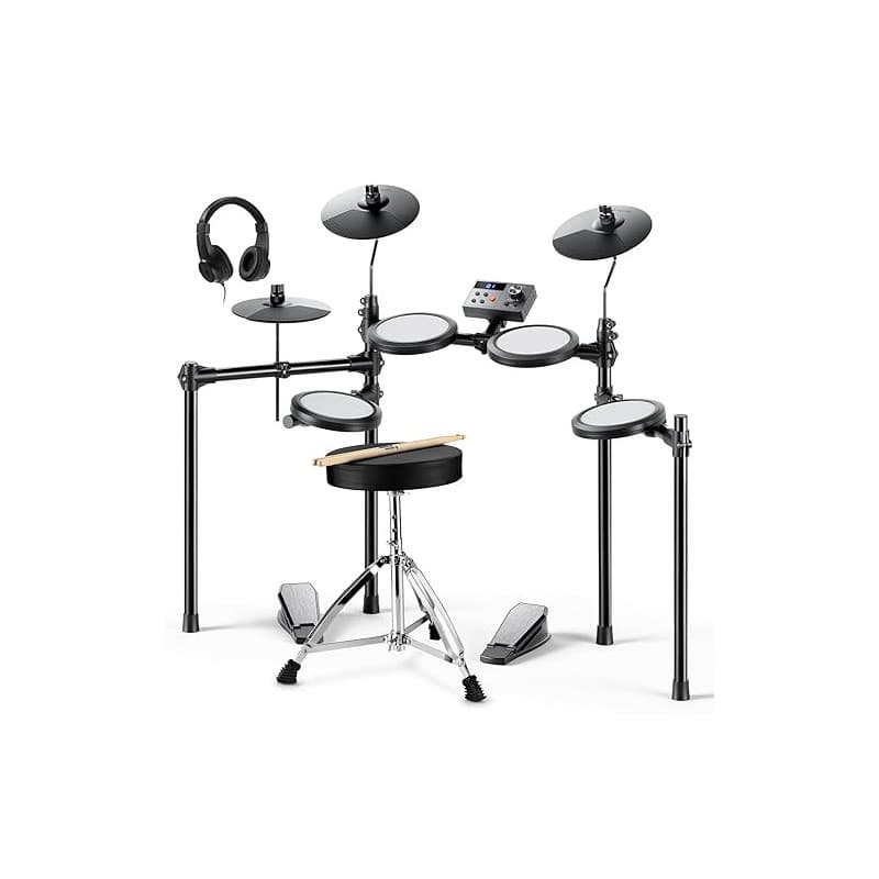 Donner DED-70 Kit de batterie électrique, pour débutants, avec coussinet en maille, chargeur portable, baguettes, casque de Noël