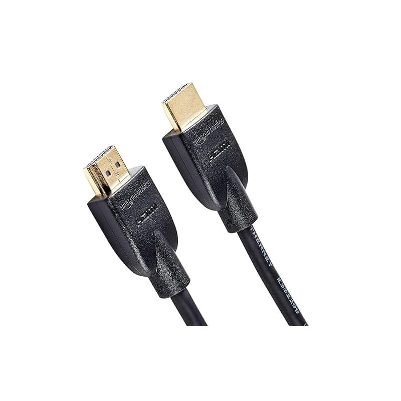 Amazon Basics Câble HDMI 4K de 1.8 m - Haute Performance 18 Gbps avec Ethernet, 4K@60Hz, 2160p, Noir