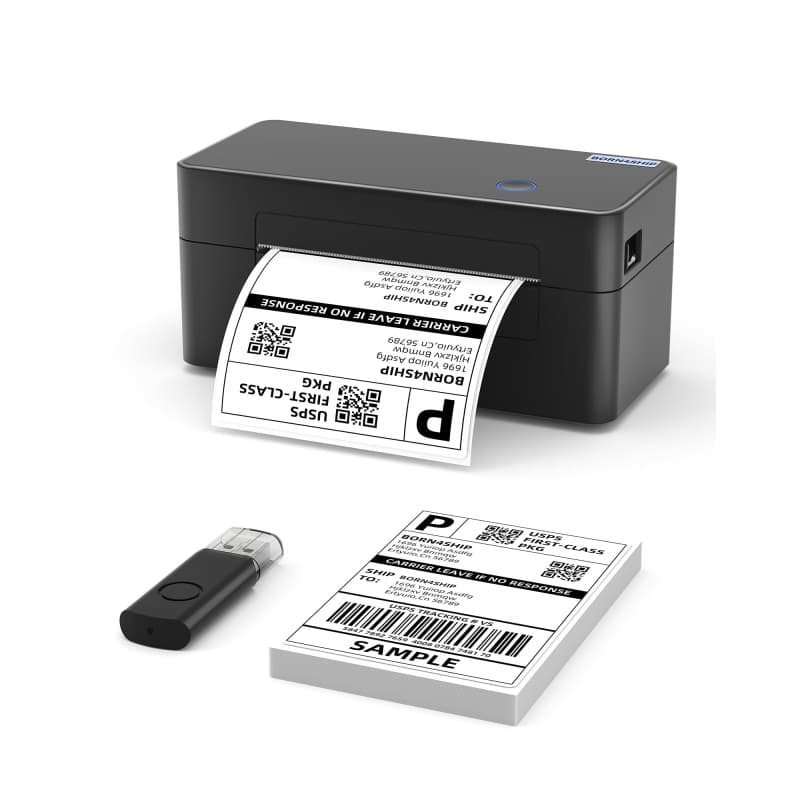 BORN4SHIP Imprimante d'Étiquettes Thermique 4 x 6 pour Expédition DHL USB Compatible avec Etsy, Amazon pour Petits Colis (Connex