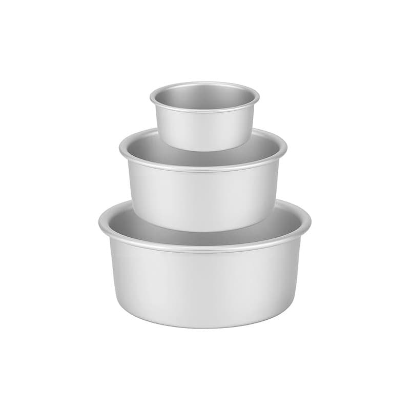 Auddemg Ensemble de 3 moules à gâteau ronds (Ø 10/15/20 cm), moule layer cake professionnel en aluminium anodisé avec fond amovi