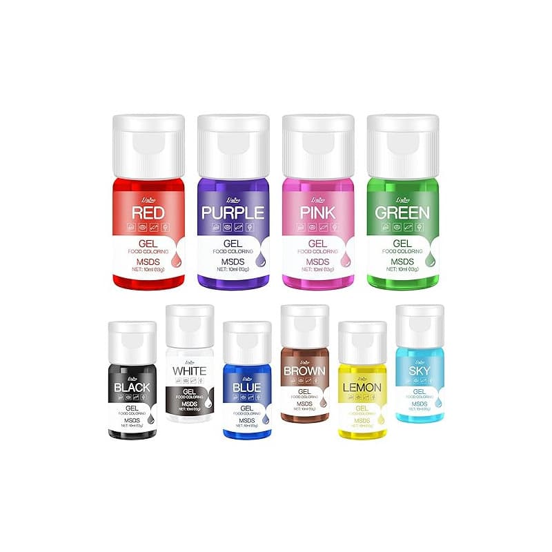 Colorant Alimentaire Gel - Colorant Alimentaire Sans Goût pour Gâteaux, Cuisson, Fondant, Macarons - Gel Food Colouring Vibrant