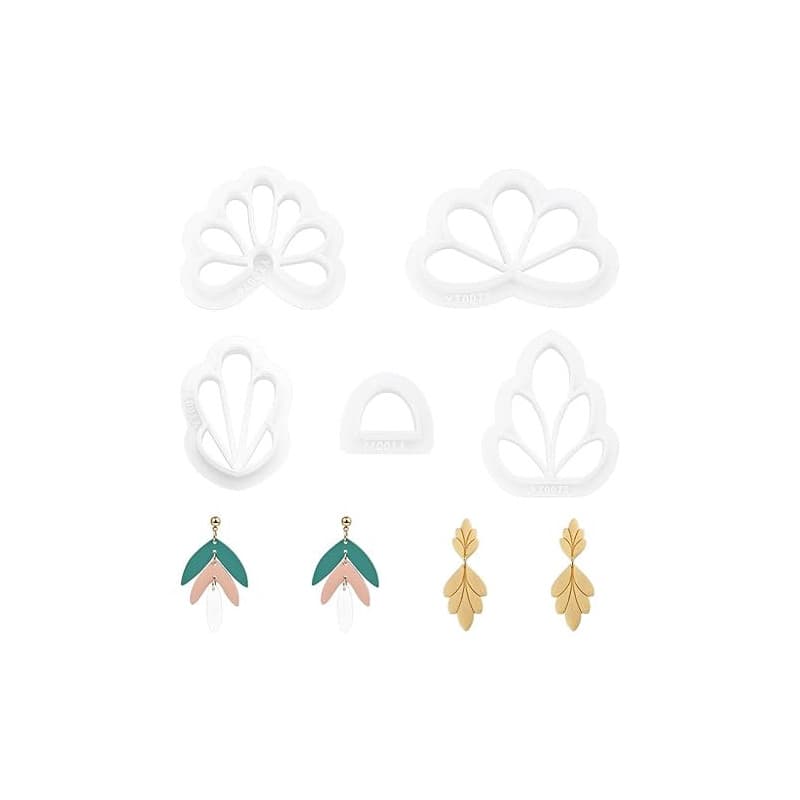 UNICRAFTALE 4 Styles Emporte Pièces en Argile Polymère en Forme de Feuille Emporte Pièces pour Boucles D'Oreilles en Argile Méla