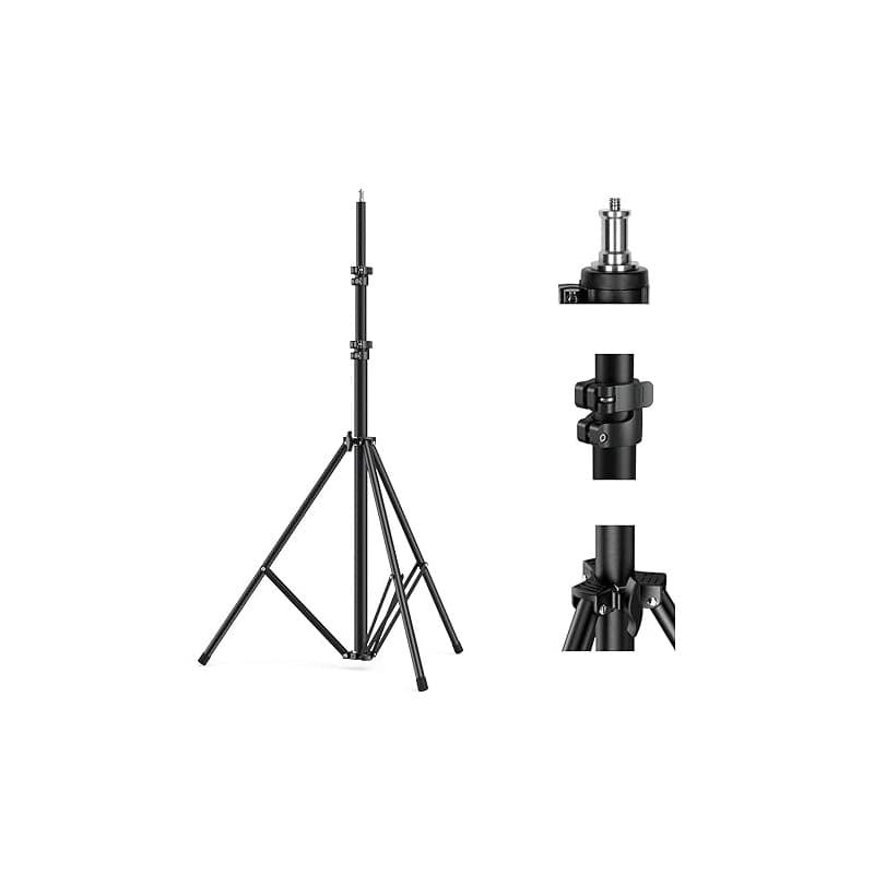 SMALLRIG Support de Lumière de Photographie 110"/280cm, Trépied Photo Vidéo en Aluminium à Coussin d'air avec Vis 1/4" pour Soft
