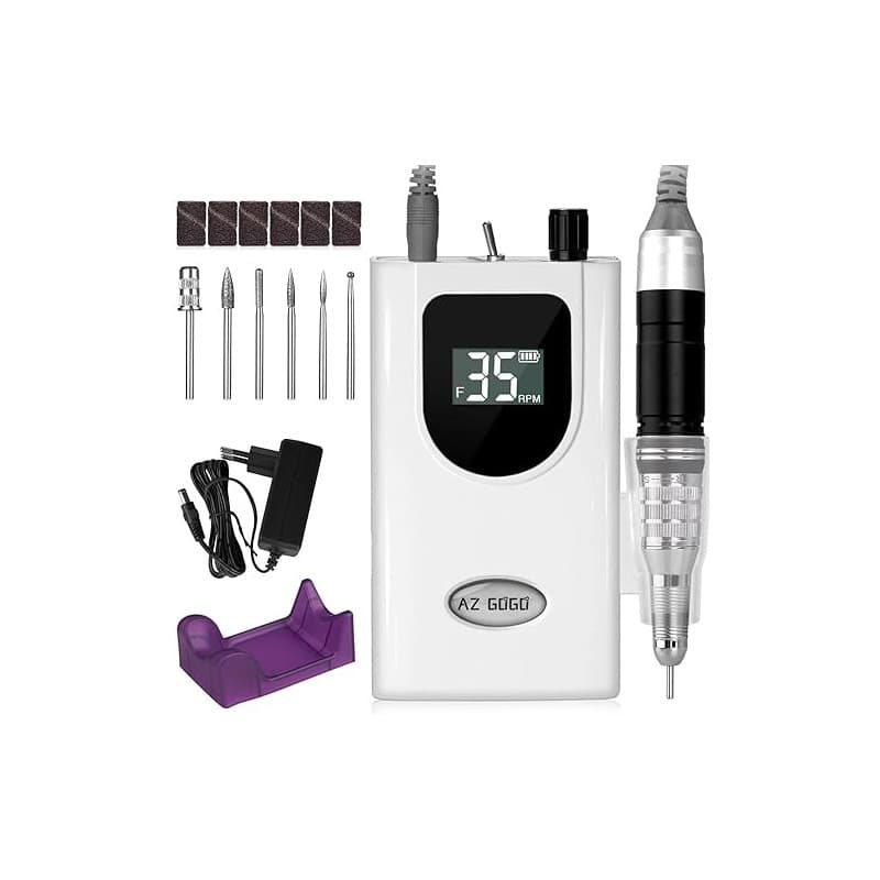 Ponceuse Pour Ongles 35000 RPM, AZ GOGO Lime a Ongle Electrique Professionnelle, Kit Manucure Pedicure Electrique Ongles Gel Ave