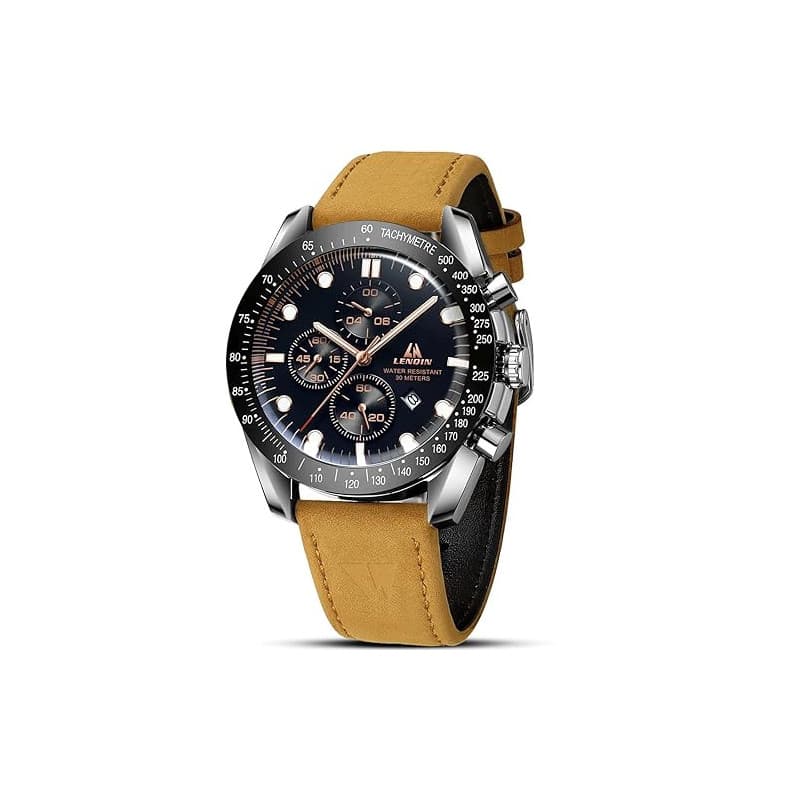 LN LENQIN Montre Homme Montres analogiques à Quartz pour Hommes Montres-Bracelets pour Hommes, étanches à 30 m Montres d'affaire