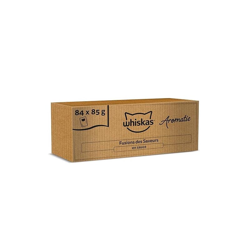 WHISKAS Aromatic Selection Sachets fraîcheur Fusions des Saveurs en Sauce pour Chat Adulte 4 variétés 84x85g