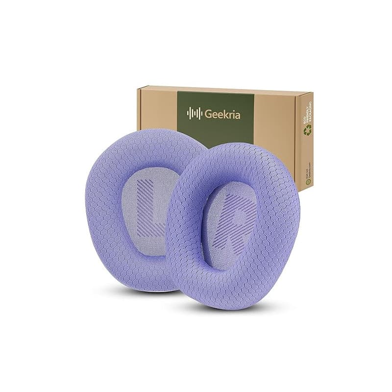 Geekria Coussinets d’Oreille de Remplacement en Tissu Mesh Confort, compatibles avec JBL Quantum 100, Coussinets Premium pour Un