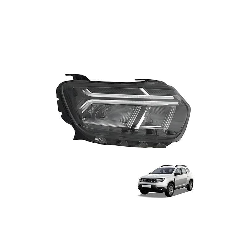 JSUDQR Phare Droit Electroplaqué Convient à DACIA DUSTER 2022 XF733-010 Electroplaqué Droit R:260101613R 260109550R