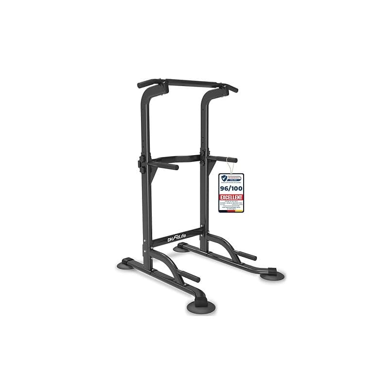 DH FitLife Power Tower Dip Station| Barre de traction autonome | Barre de dips pour le dos | Station de musculation Power Tower