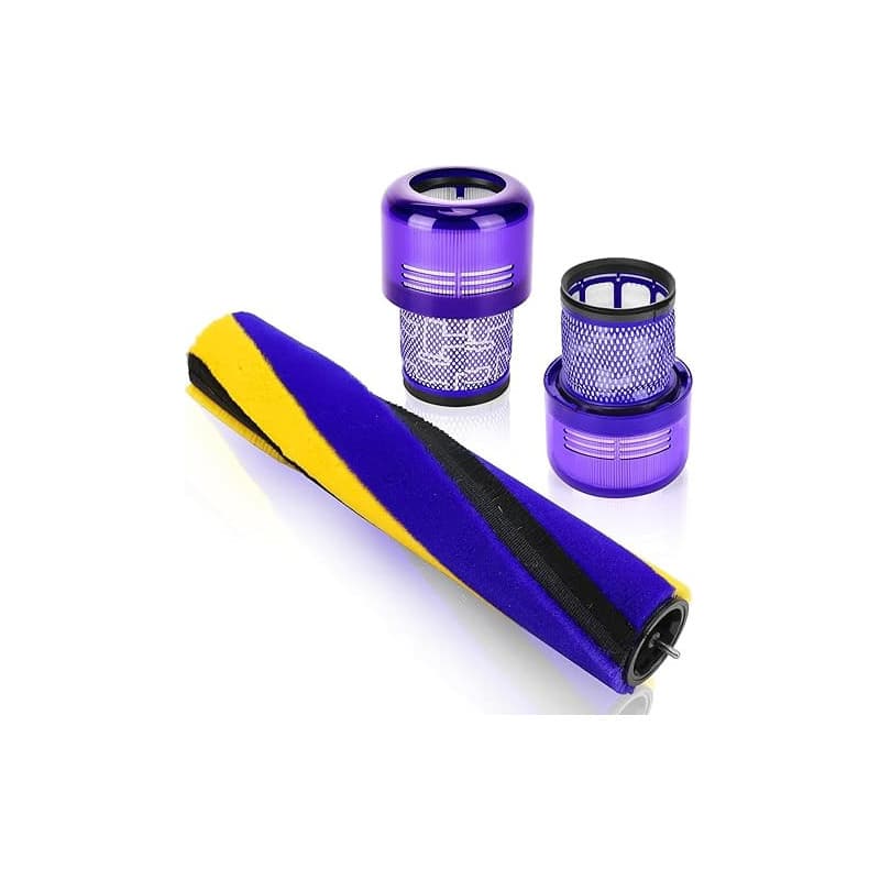 Barre de brosse fine et souple compatible avec Dyson V15 Detect Aspirateur avec 2 Pack V15 HEPA Post Filters, Brosse de Sol Soup