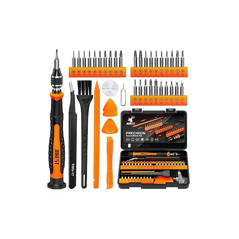 JOREST 40Pcs Kit Tournevis de Précision, Set Outils avec Torx T1 T2 T3 T4 T5, T6 T7 T8 T9 T10 T15 T20, Etoile P2/P5/P6, Triwing