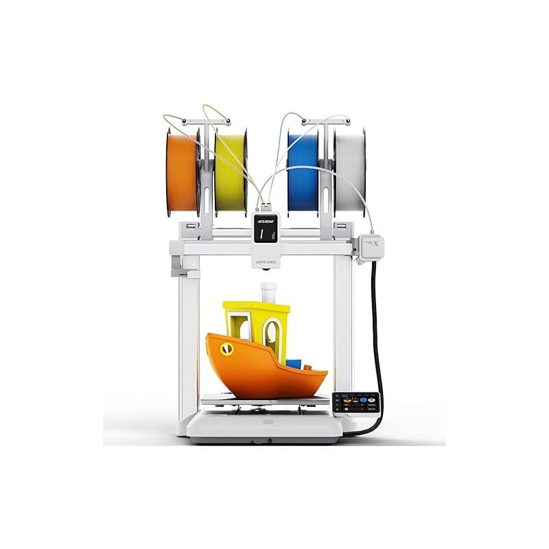 Anycubic Kobra X Imprimante 3D, Impression Rapide à 600 mm/s, Force d'extrusion adaptative Imprimer du Filament Souple et Dur, I