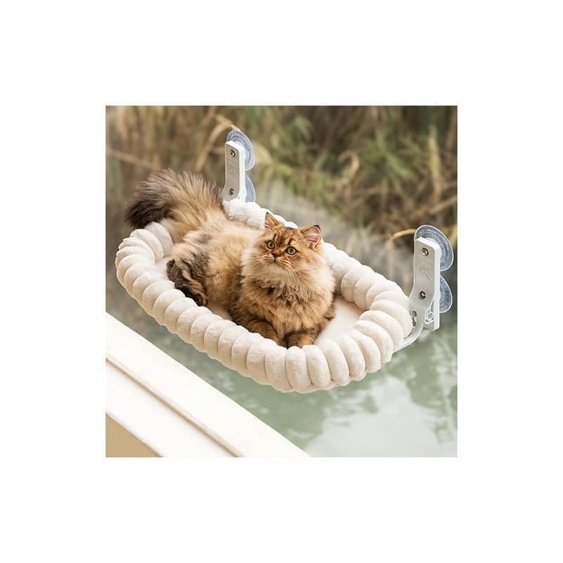 EDAGNY Elegant Hamac pour Chat Pliable - Hamac Chat Fenetre avec réversible et Lavable lit pour, lit de fenêtre Supporte jusqu'à