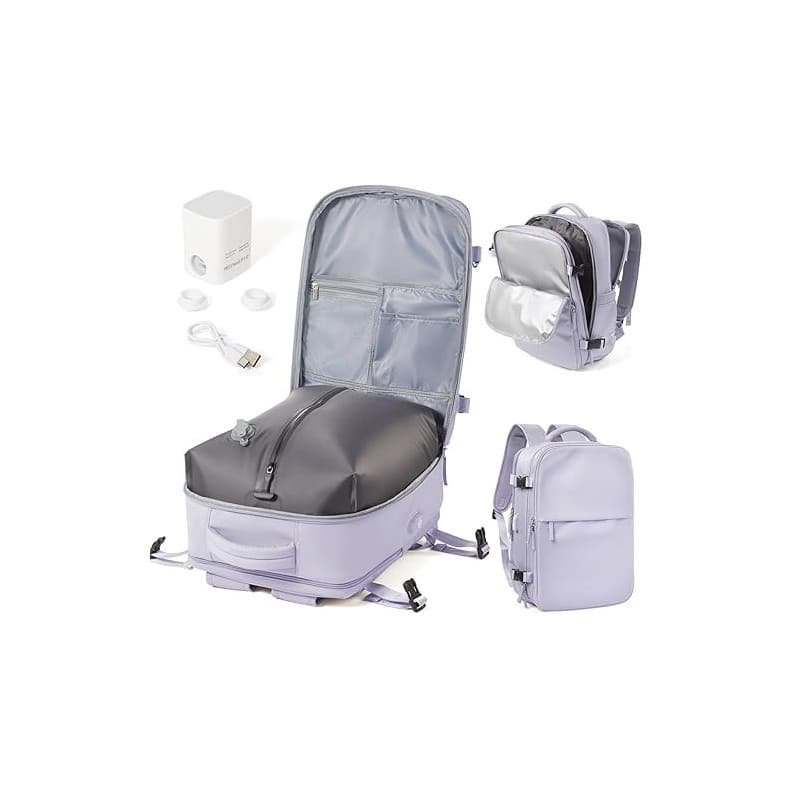 WEPOET Sac a Dos Compression Sous Vide Homme Femme Sac Airbag Travel Sous Vide Imperméable Sac à Dos Voyage Cabine Avion 40x30x2