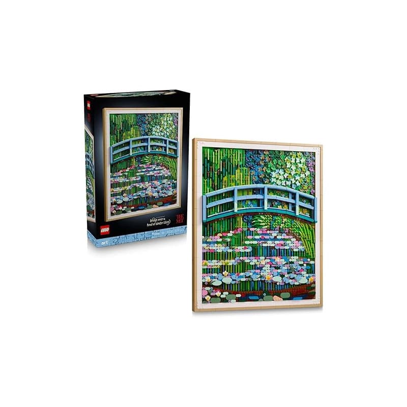 LEGO Art Claude Monet: Le Bassin aux Nymphéas, Harmonie Verte - Set de Construction pour Adulte - Décoration Murale 3D pour la M