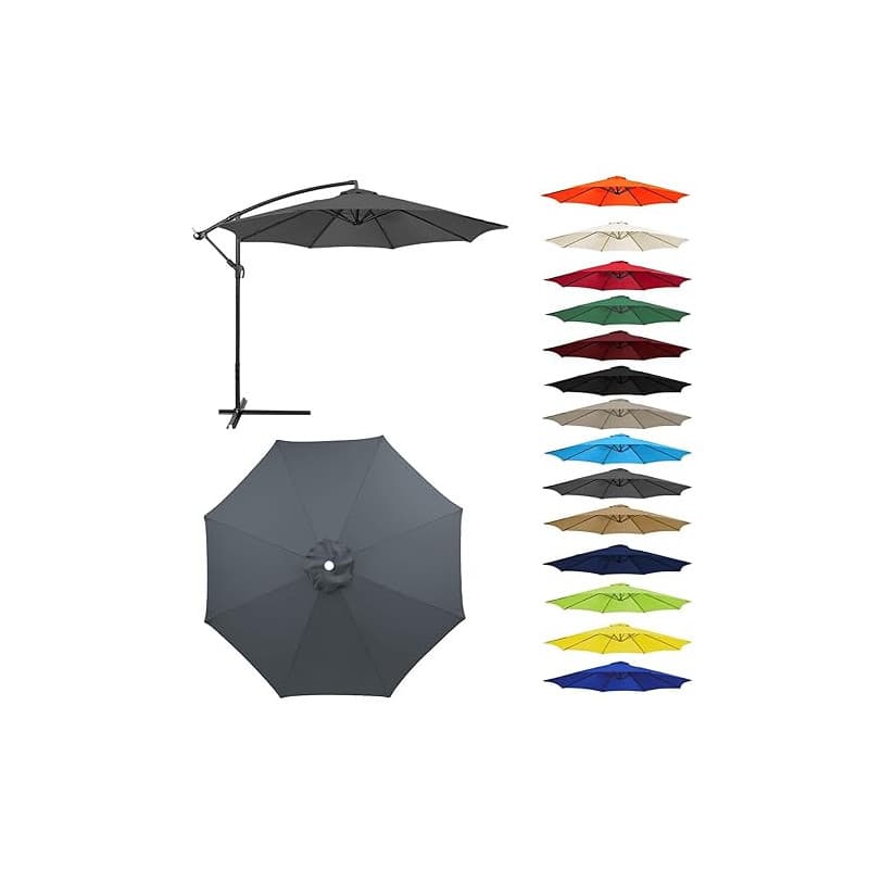 HonunGron Auvent De Remplacement pour Parasol 2,0/2,3/2,5/2,7m/3,0m, 6 Baleines/8 Baleines Toile De Parasol Déporté Remplacement