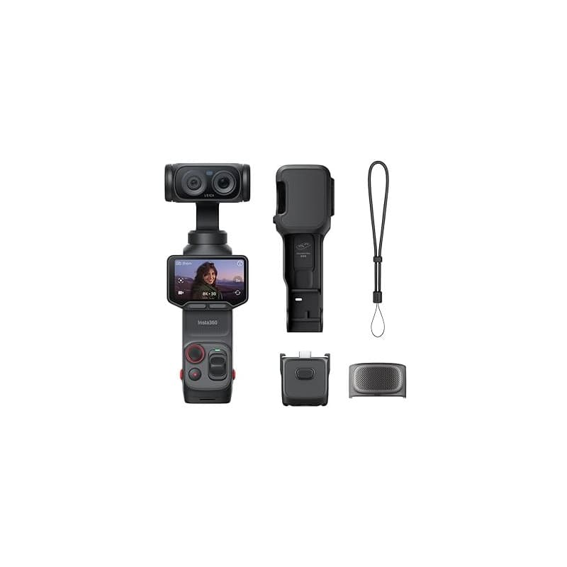 Insta360 Luna Ultra - Caméra de vlogging 8K avec Deux objectifs Leica, Zoom 12×, capteur 1", écran Tactile détachable 2", Triple