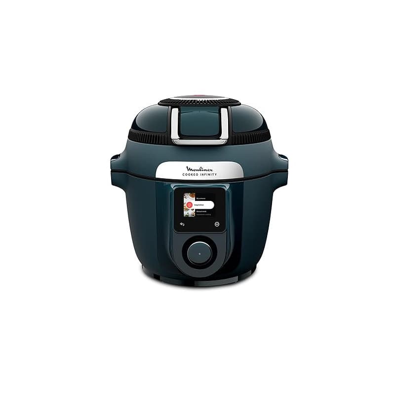 Moulinex Cookeo Infinity, Air fryer + multicuiseur sous pression, Sans pale de mélange, 17 programmes, Bleu Trust, CE97GUF0