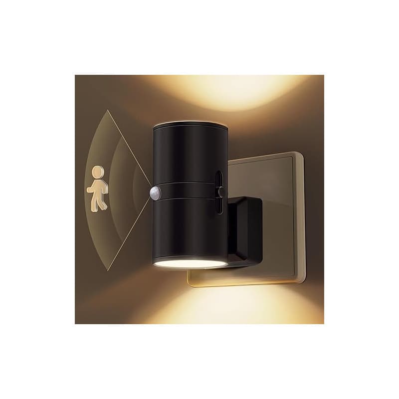LOHAS-LED Veilleuse avec détecteur de mouvement, 1 pièce, veilleuse prise blanc chaud 3000 K, luminosité réglable 0-100 lm, lamp