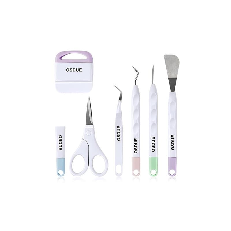 OSDUE Kit d'outils de Base, 6 Pièces Accessoires de Traceur Artisanat Carton Trousse d'outils de Démarrage Camées Lettrage Comp