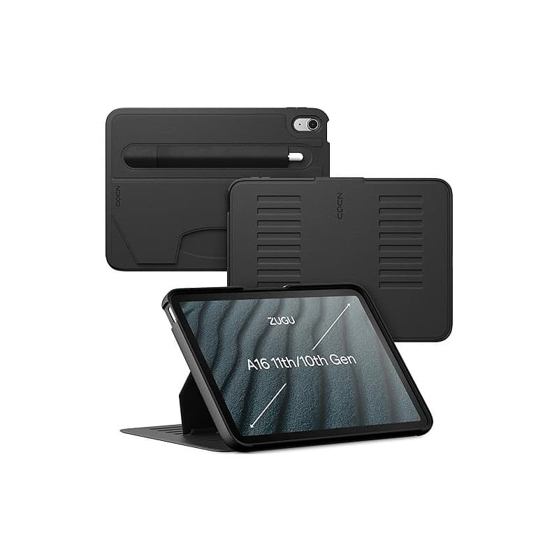 ZUGU Coque pour iPad 11èm / 10ème Génération 10,9 Pouces (A16 2025/2022), Case Ultra-Fin, Étui avec Porte Stylo, Support Magnéti