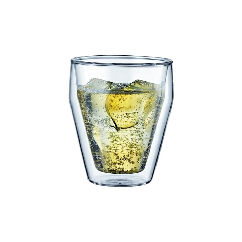 Bodum 10481-10 Titlis Set de 2 Verres Double Paroi Empilable Verre Transparent 0,25 L