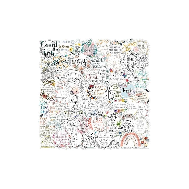 cobee Bible Stickers 100 Pcs Jésus Christian Autocollants Verset Bible Autocollant Vinyle Imperméable Autocollants Inspirants po