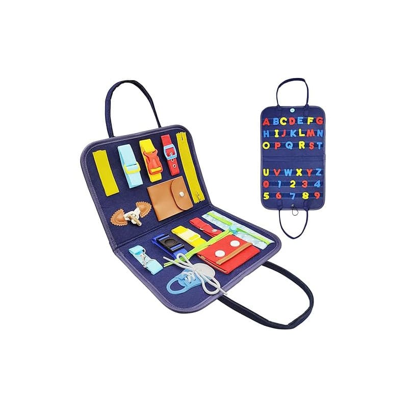 Busy Board Planche Montessori, Jeux Educatif Enfant Jouet Montessori Tableau Cadeau Noël, Apprendre Les Boucles Fermeture à Glis