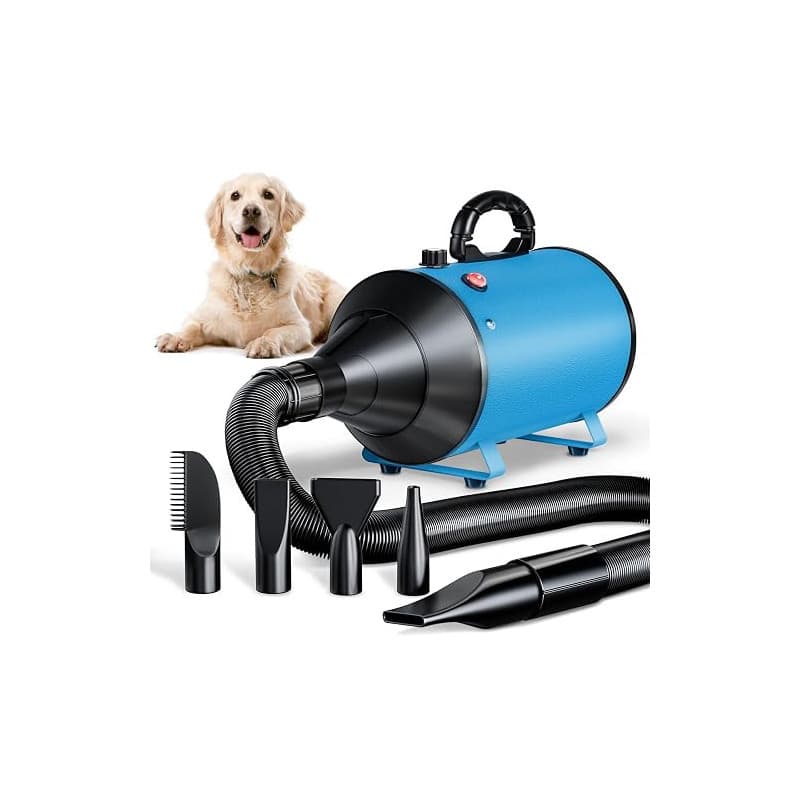 Trigrand Pulseur pour Chien Blower Professionnel Souffleur Chien Silencieux 3000W réglable - Souffleur de Soins avec 4 Buses dif