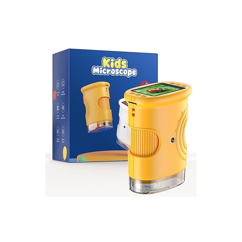 1000X Microscope Enfant Portable Loupe: Microscope NuméRique pour 2.0" IPS Pouces - Cadeau Fille 4-12 Ans Garcon Fille - Mini Ma