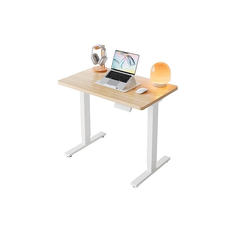 HUANUO 80 x 48cm Bureau Assis Debout Électrique, Réglable en Hauteur, 4 Positions Mémorisées, pour Travail à Domicile et Ordinat