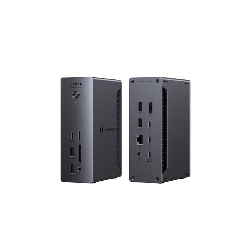 UGREEN Revodok Max 213 Dock Thunderbolt 4 40Gbps Station Accueil 13 en 1 Dual 4K 60Hz Unique 8K 30Hz Écran Extension 90W Charge