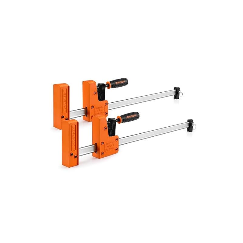 JORGENSEN Jeu de 2 Serre-joints à une Main en Acier et Nylon pour une Fixation Précise, Largeur de Serrage de 600 mm, Force de S