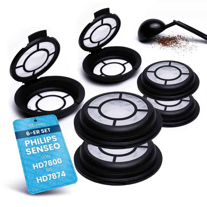 DL-pro Lot de 6 dosettes de café rechargeables convient pour Melitta 180424 pour machine à café Senseo HD7800 à HD7874 avec cuil