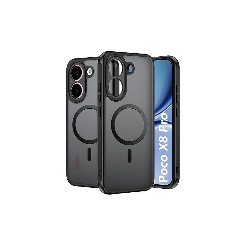 FDHYFGDY Coque pour Xiaomi Poco X8 Pro Magnétique Coque Protection, Case Rigide en PC Ultra-Mince et Résistante aux Rayures + Si