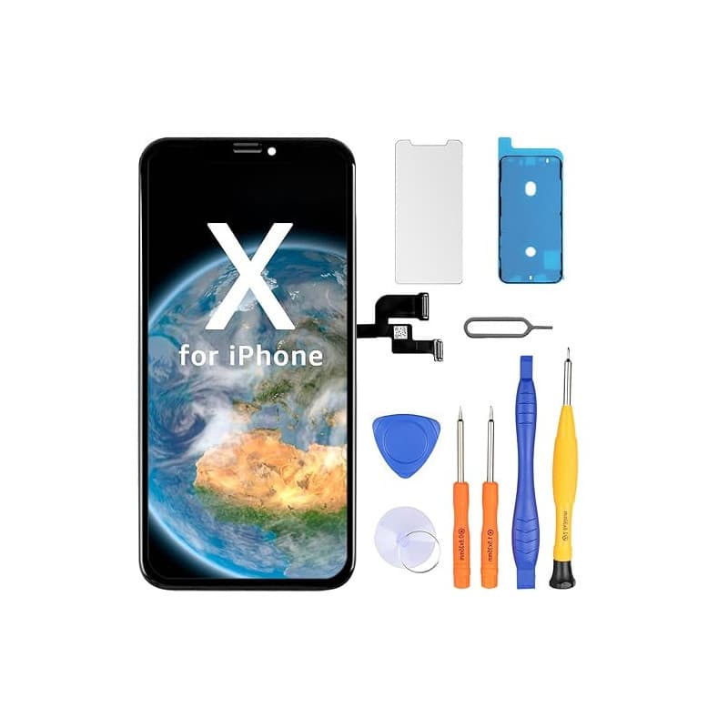 LL TRADER Écran pour iPhone X, FHD Tactile et 5.8" LCD Complet de Remplacement, Compatible avec iPhone 10 Display en Verre d'Ass