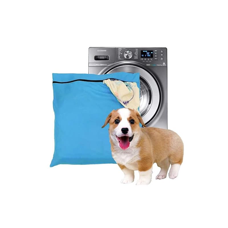 Sac à linge pour animaux de compagnie, bleu, filtre les poils d'animaux, sac de lavage pour vêtements d'animaux pour machine à l